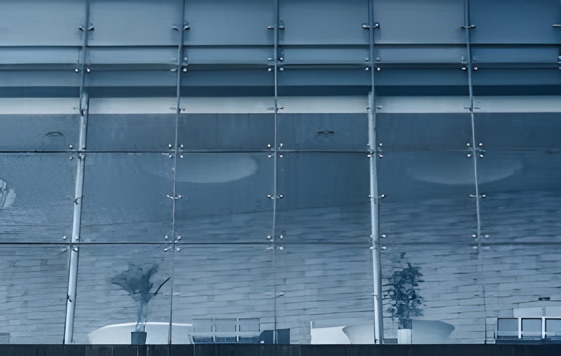 واجهة زجاجية سبايدر بنقاط تثبيت